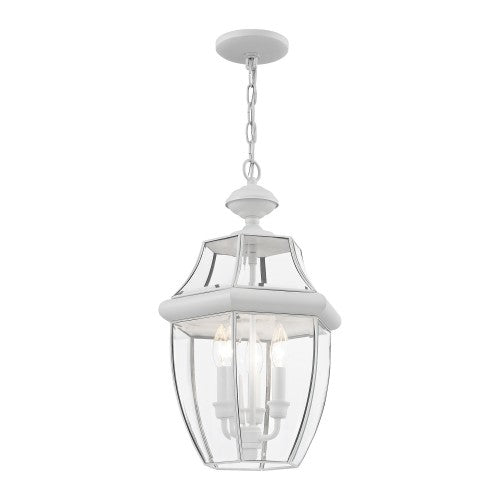 ##Antique Hardware## 3 Light White Outdoor Lantern