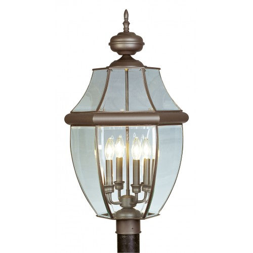 ##Antique Hardware## 4 Light Bronze Outdoor Post Top Lantern