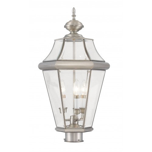##Antique Hardware## 3 Light BN Outdoor Post Top Lantern