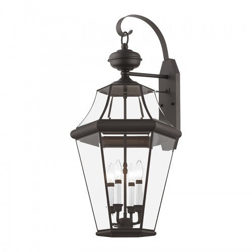 ##Antique Hardware## 4 Light Bronze Outdoor Wall Lantern