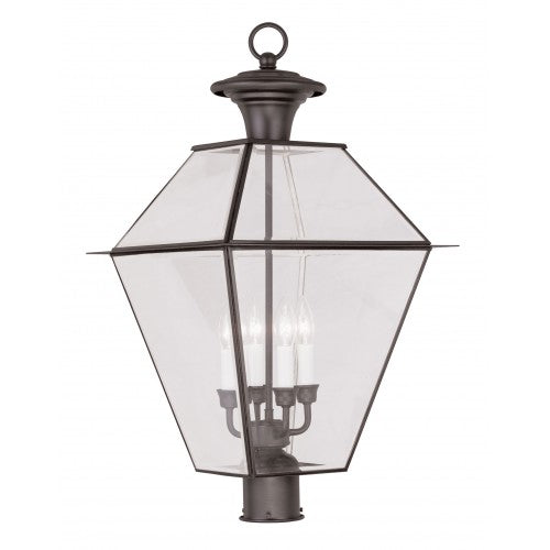 Antique Hardware 4 Light Bronze Outdoor Post Top Lantern Post