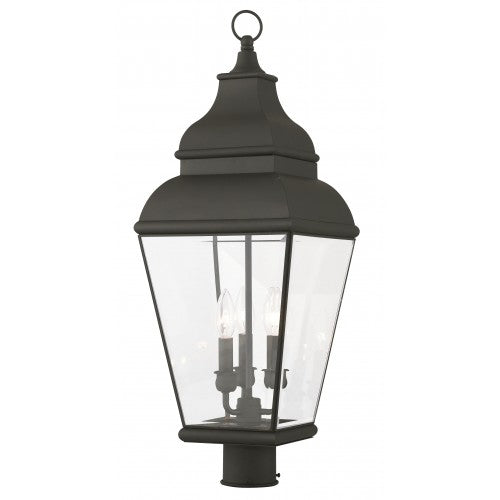 Antique Hardware 3 Light Black Post Top Lantern Post