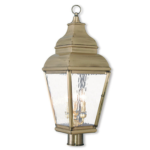 Antique Hardware 3 Light Antique Brass Post Top Lantern Post