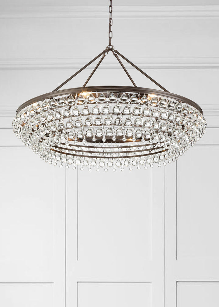 ##Antique Hardware## Calypso 8 Light Crystal Teardrop Vibrant Bronze Chandelier