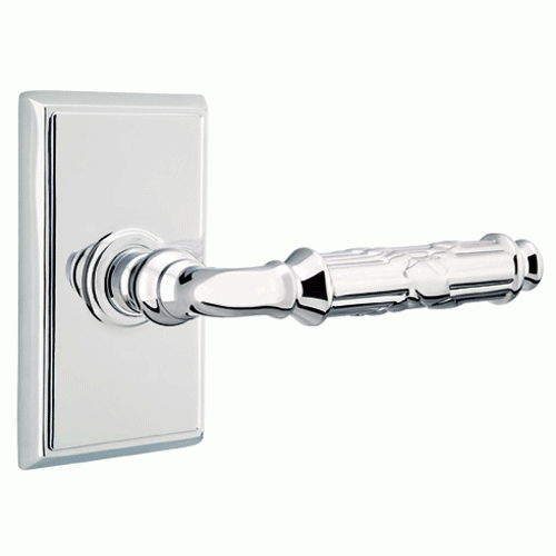 ##Antique Hardware## Solid Brass Ribbon & Reed Lever With Rectangular Rosette (Many Finishes Available)