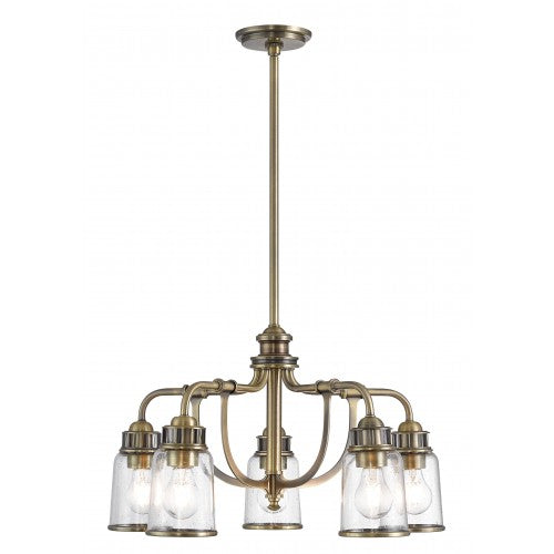 ##Antique Hardware## 5 Light Antique Brass Dinette Chandelier