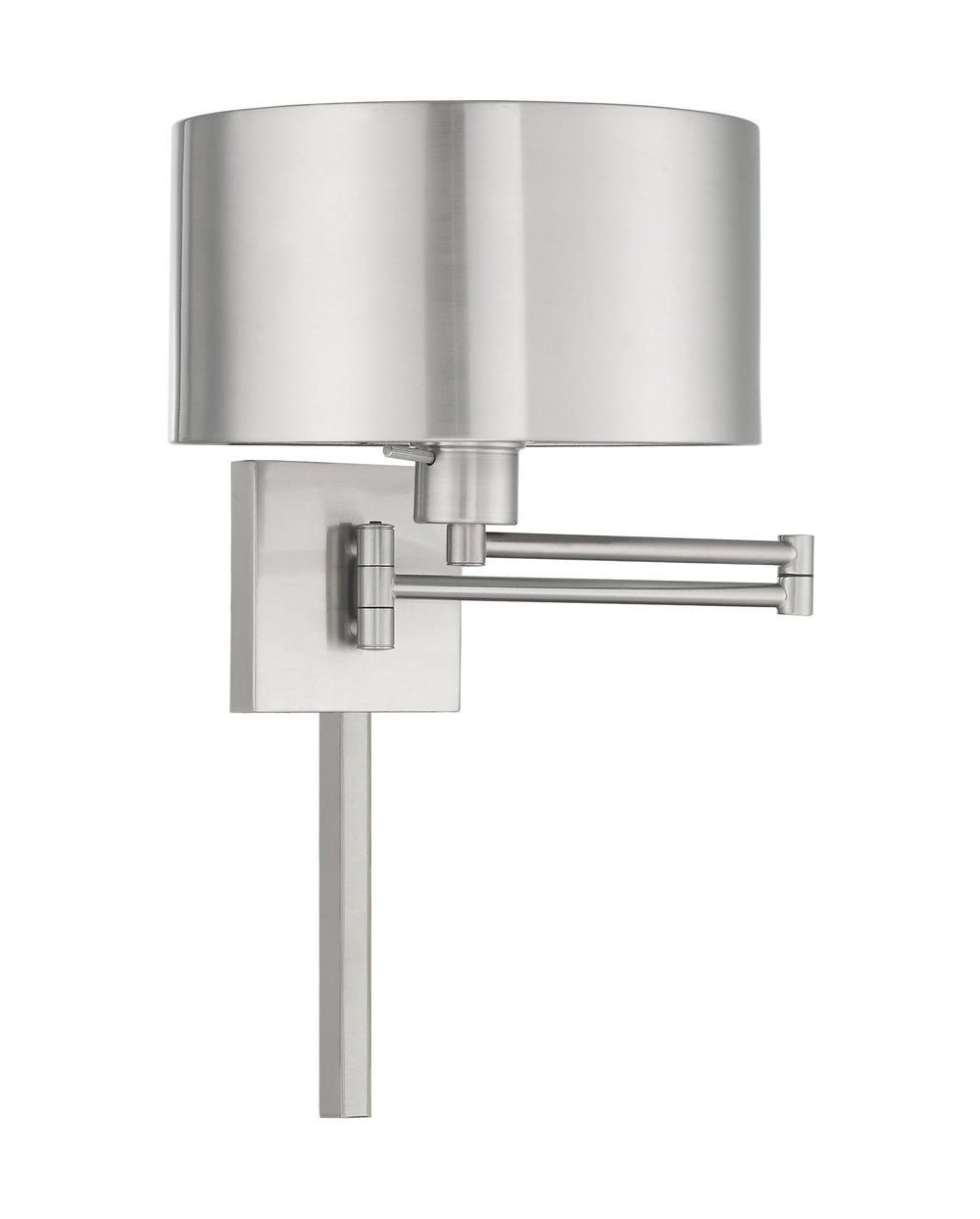 ##Antique Hardware## 1 Light Brushed Nickel Swing Arm Wall Lamp