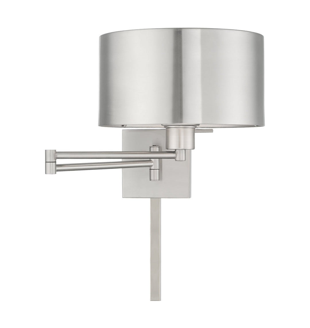 ##Antique Hardware## 1 Light Brushed Nickel Swing Arm Wall Lamp