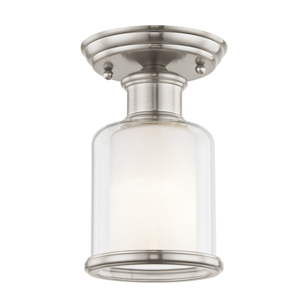 Antique Hardware 1 Light Brushed Nickel Ceiling Mount Semi Flush