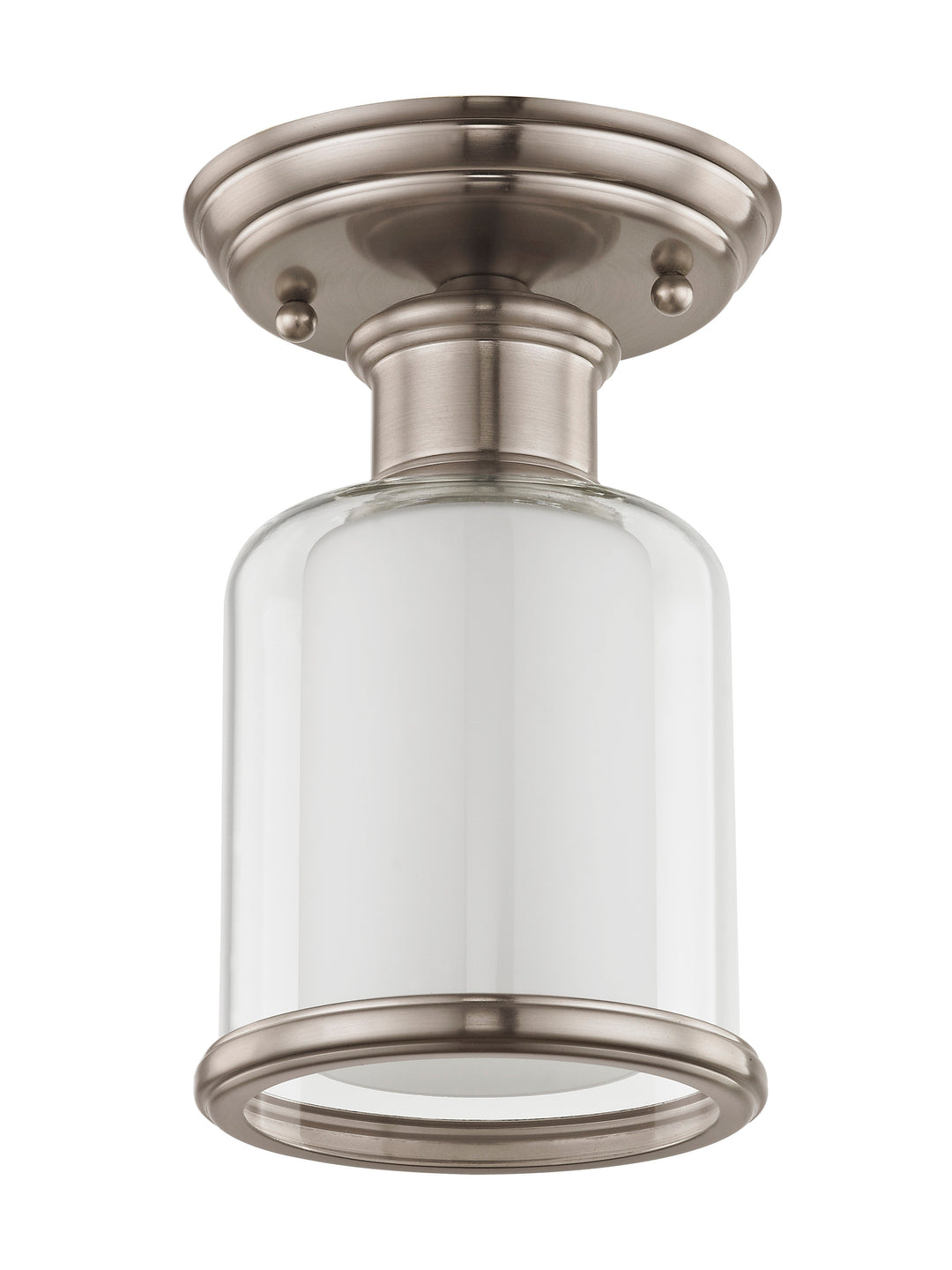 Antique Hardware 1 Light Brushed Nickel Ceiling Mount Semi Flush