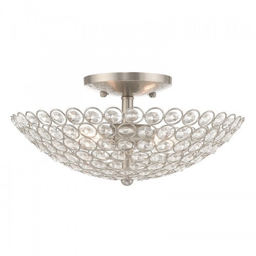 ##Antique Hardware## 2 Light Brushed Nickel Ceiling Mount