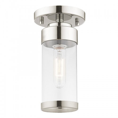 ##Antique Hardware## 1 Light Polished Chrome Ceiling Mount