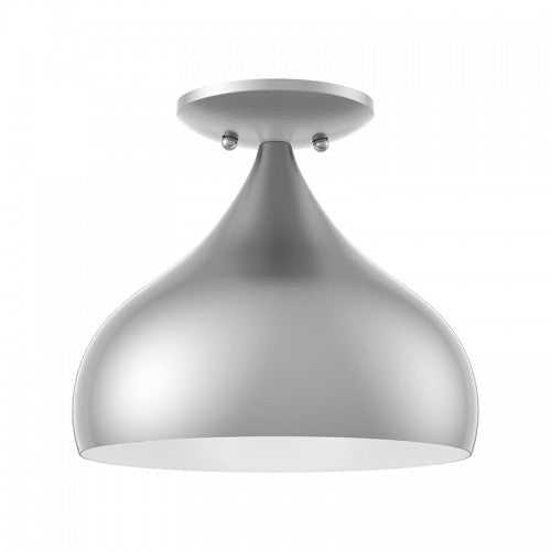 ##Antique Hardware## 1 Light Brushed Nickel Semi-Flush Mount