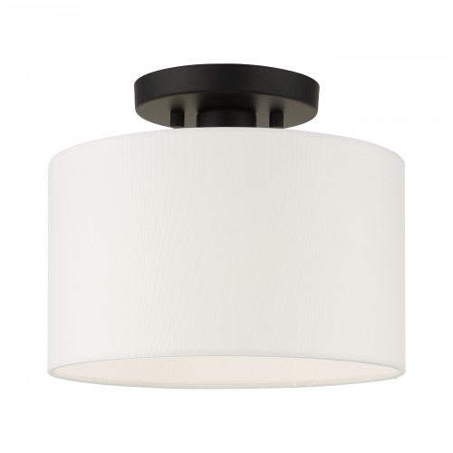 ##Antique Hardware## 1 Light Black Semi Flush