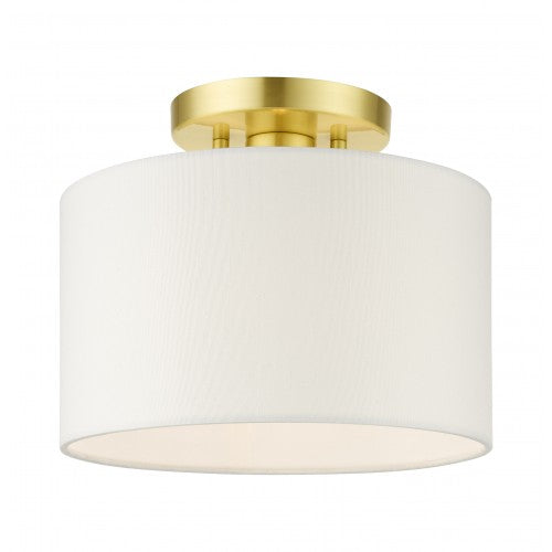 ##Antique Hardware## 1 Light Satin Brass Semi Flush