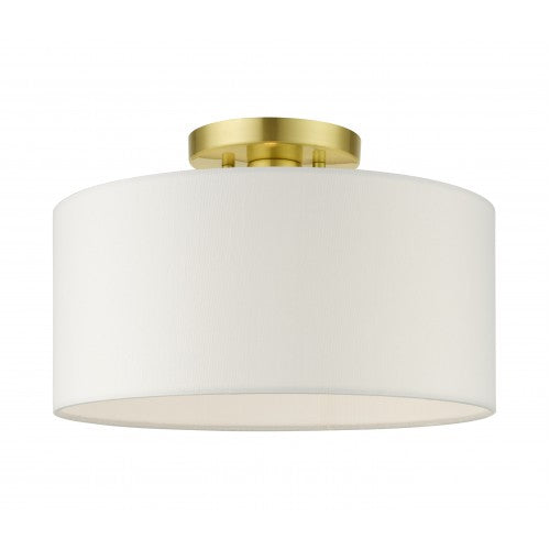 ##Antique Hardware## 1 Light Satin Brass Semi Flush