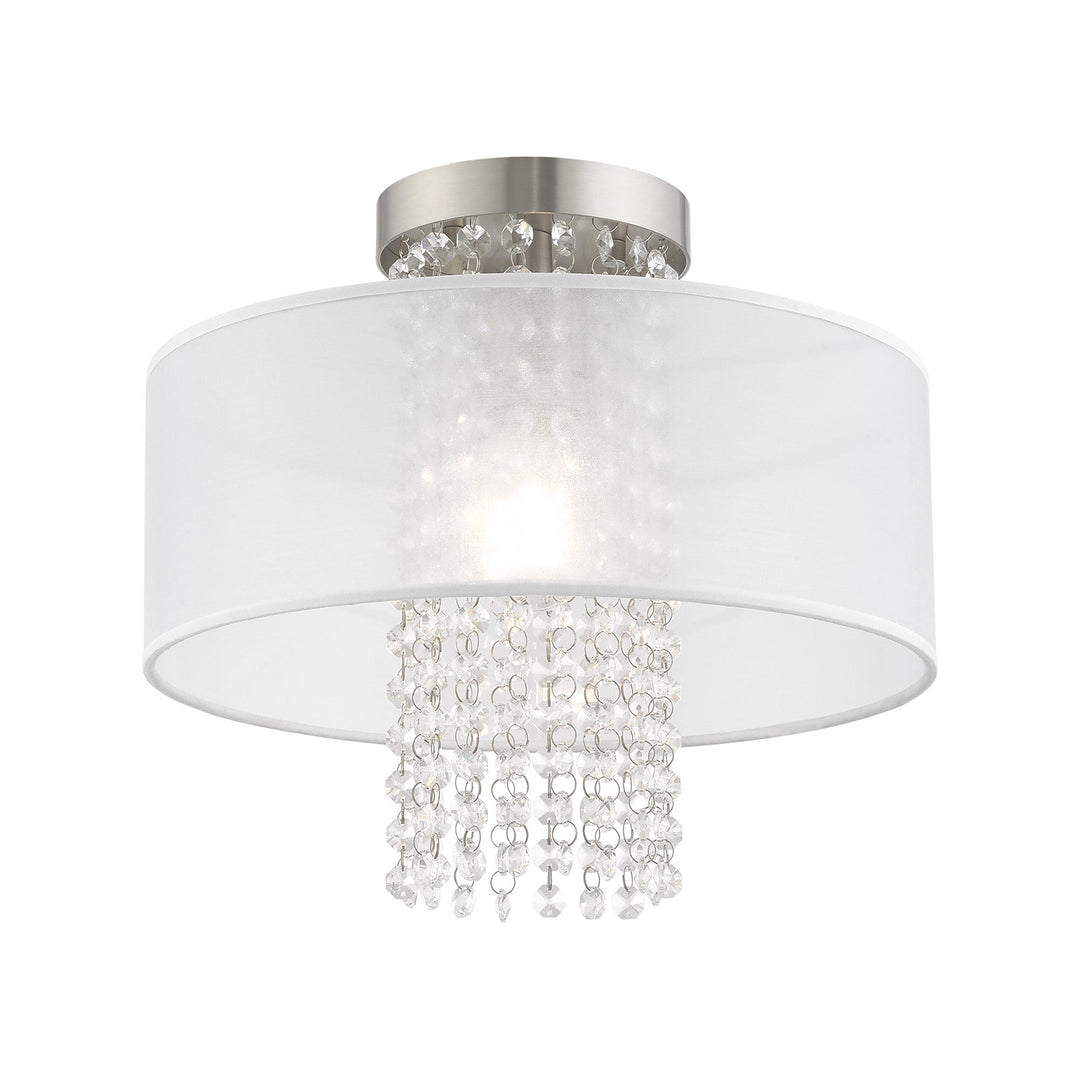 ##Antique Hardware## 1 Light Brushed Nickel Ceiling Mount