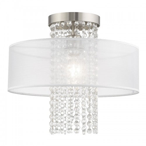 ##Antique Hardware## 1 Light Brushed Nickel Ceiling Mount