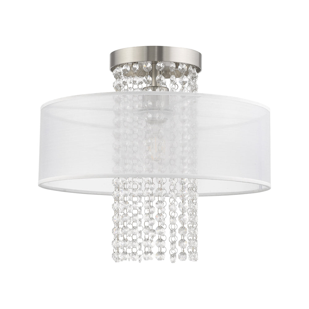 ##Antique Hardware## 1 Light Brushed Nickel Ceiling Mount