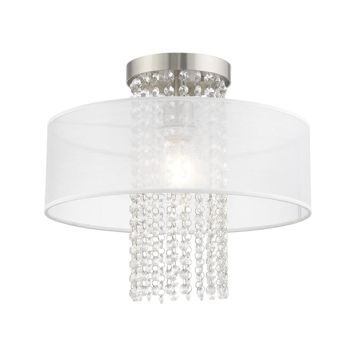 ##Antique Hardware## 1 Light Brushed Nickel Ceiling Mount
