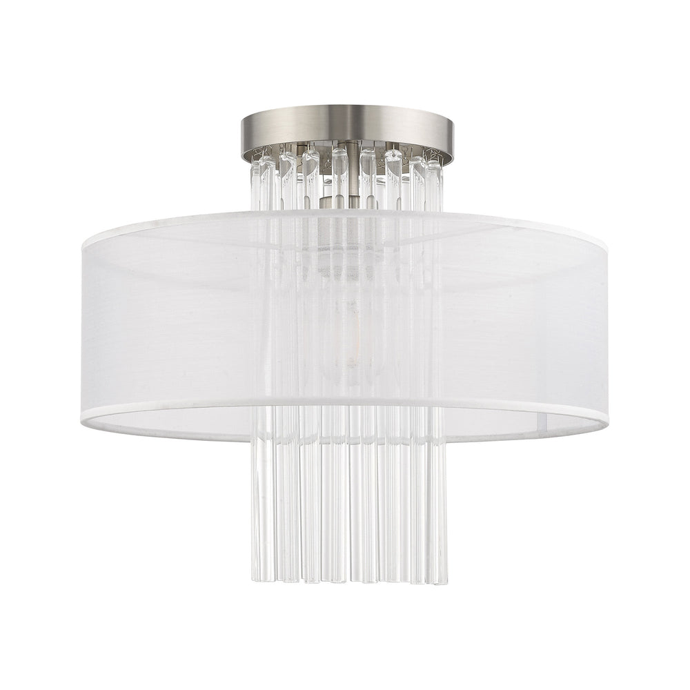 Antique Hardware 1 Light Brushed Nickel Ceiling Mount Semi Flush