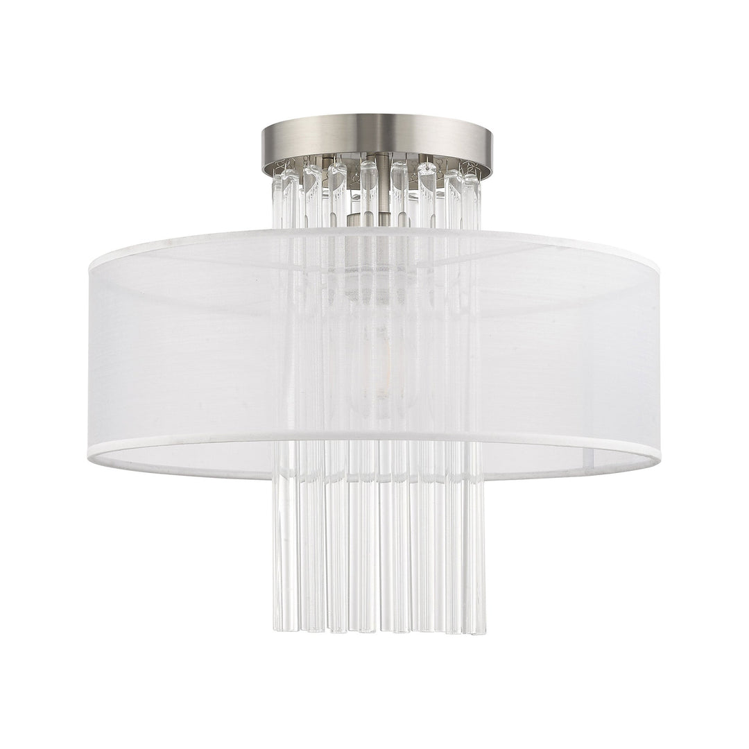 Antique Hardware 1 Light Brushed Nickel Ceiling Mount Semi Flush
