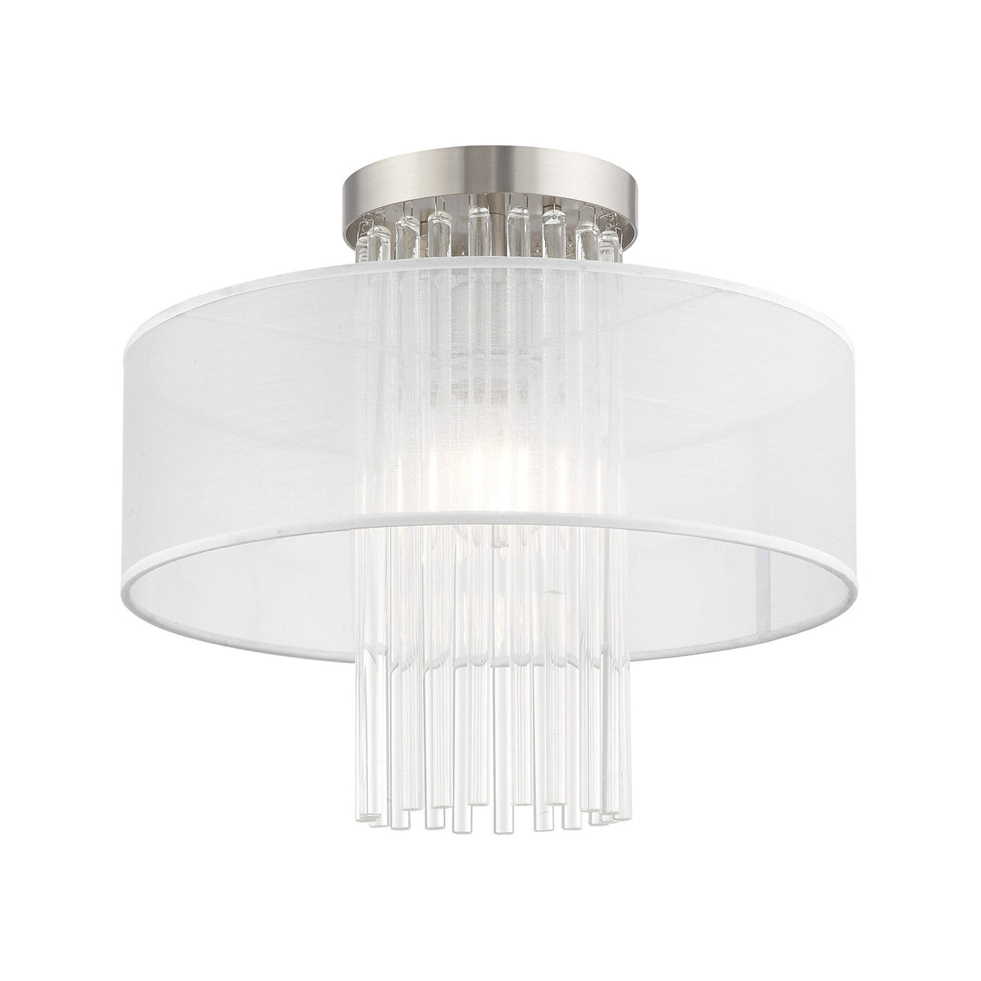 Antique Hardware 1 Light Brushed Nickel Ceiling Mount Semi Flush