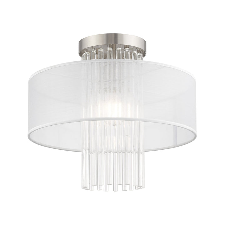 Antique Hardware 1 Light Brushed Nickel Ceiling Mount Semi Flush