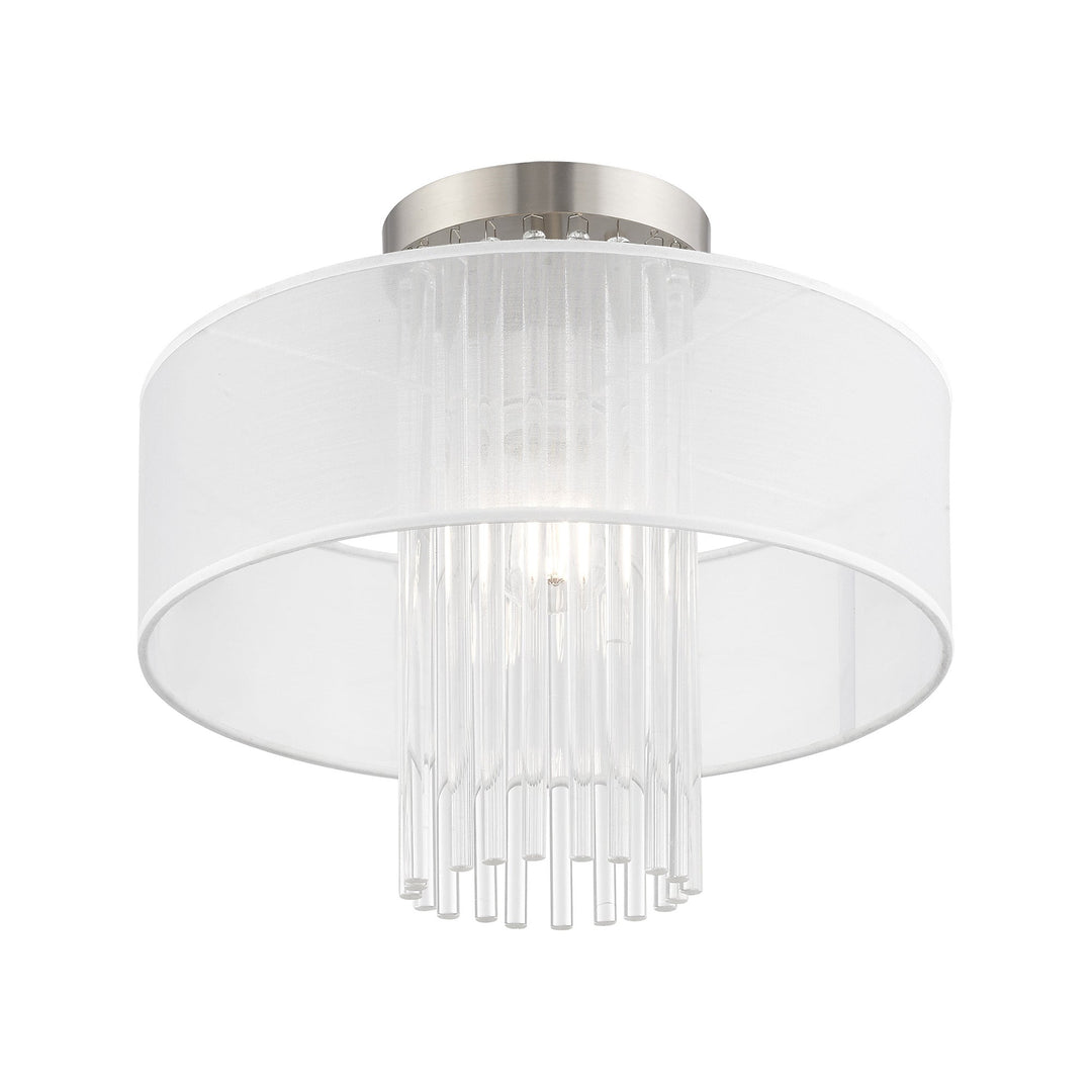 Antique Hardware 1 Light Brushed Nickel Ceiling Mount Semi Flush