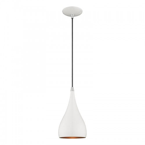 ##Antique Hardware## 1 Light Shiny White Single Pendant