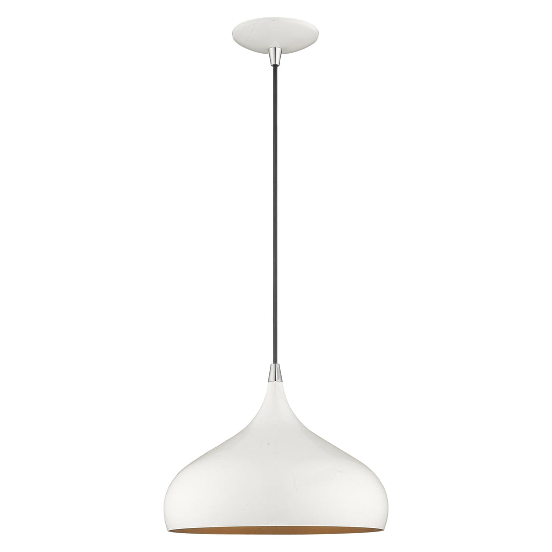 ##Antique Hardware## 1 Light Shiny White Single Pendant