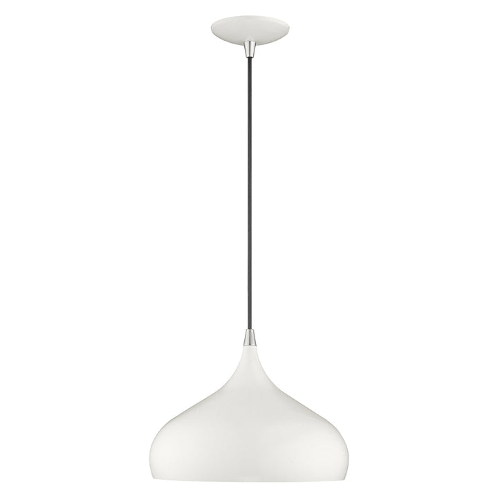 ##Antique Hardware## 1 Light Shiny White Single Pendant