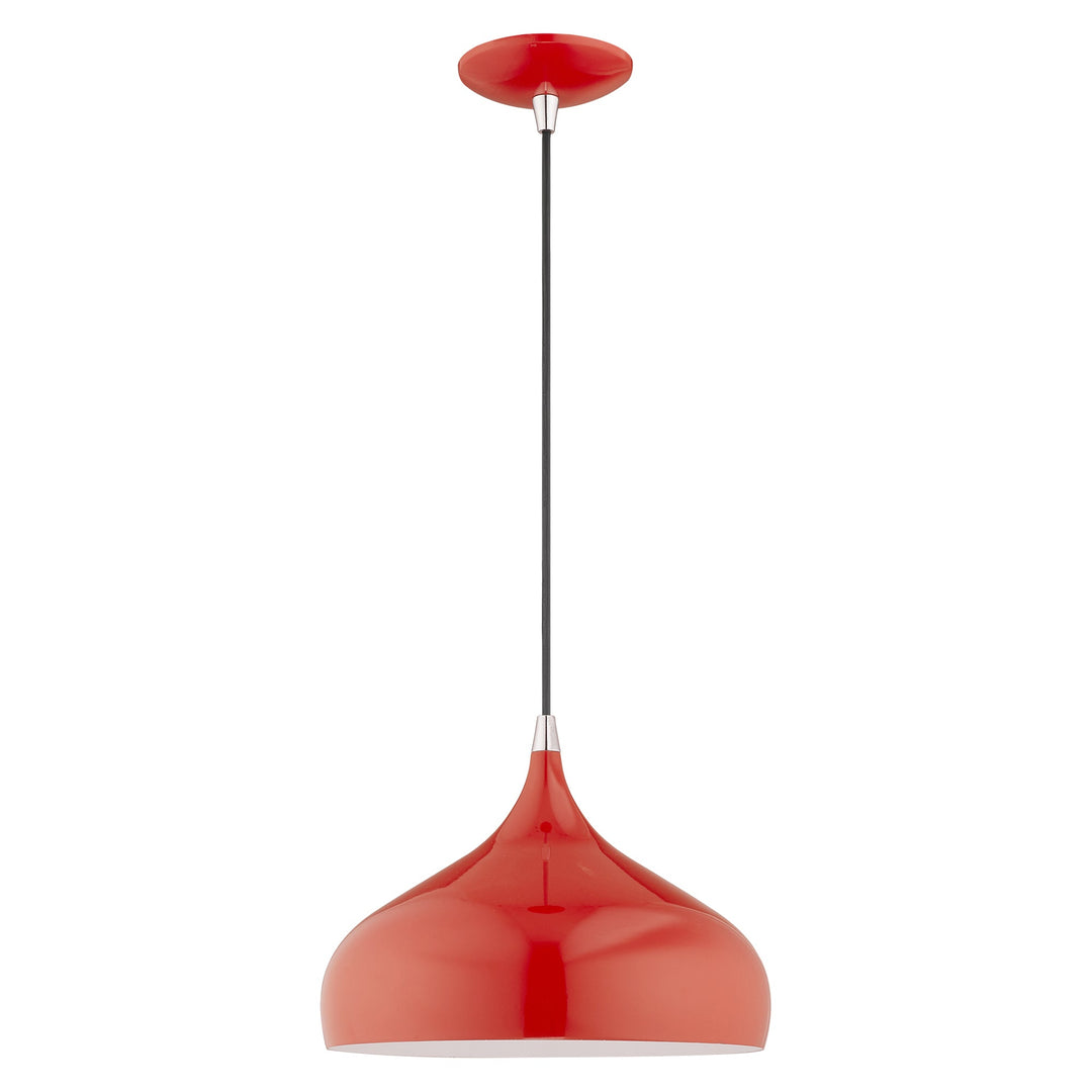 Antique Hardware 1 Light Shiny Red Single Pendant Pendant