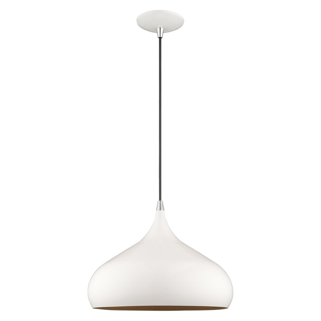 ##Antique Hardware## 1 Light Shiny White Single Pendant