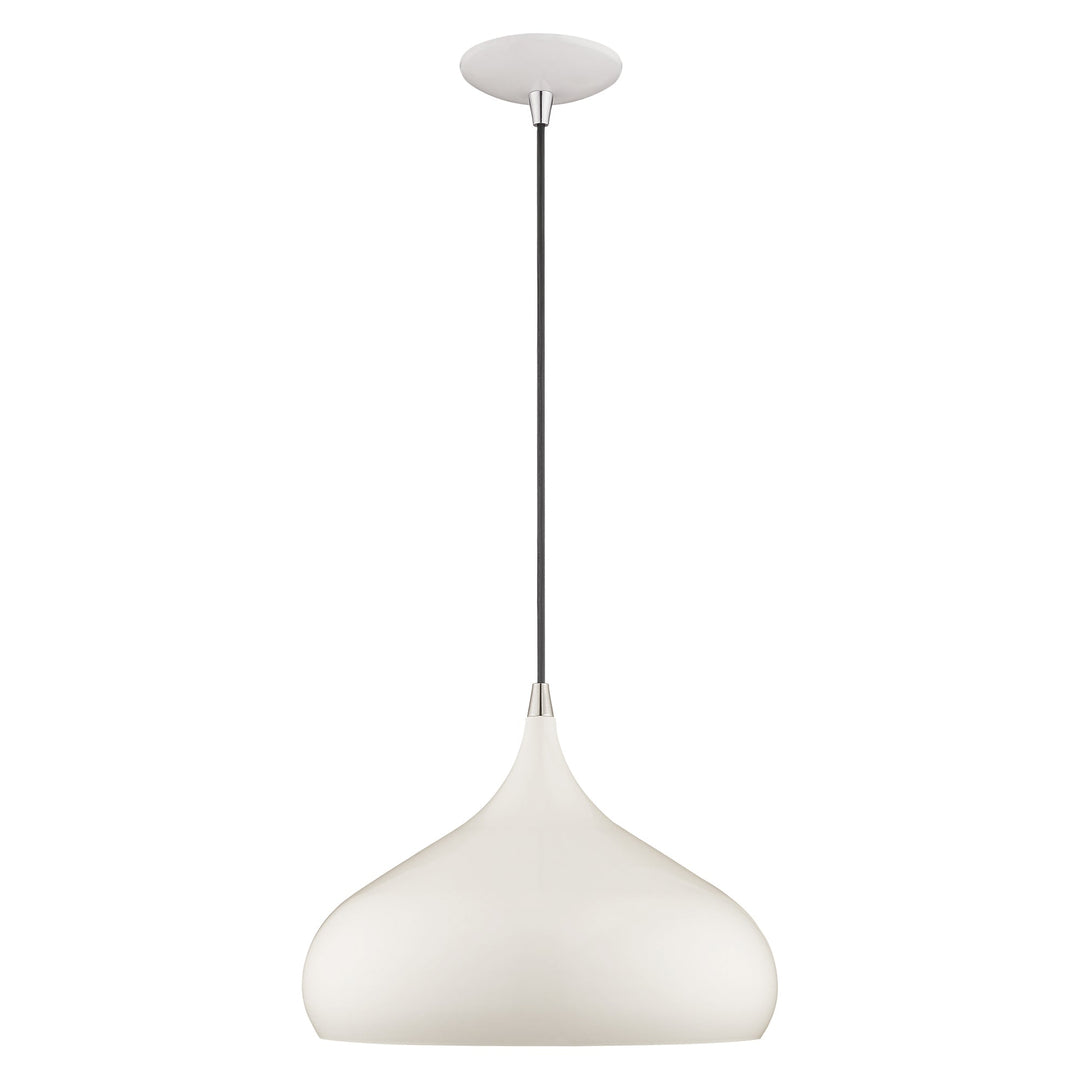 ##Antique Hardware## 1 Light Shiny White Single Pendant