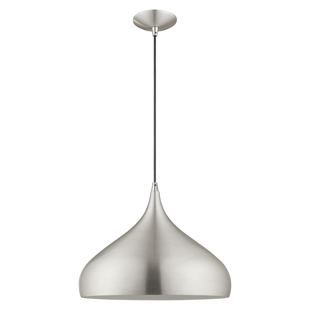##Antique Hardware## 1 Light Brushed Aluminum Single Pendant