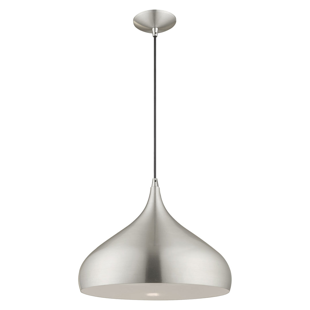 ##Antique Hardware## 1 Light Brushed Aluminum Single Pendant