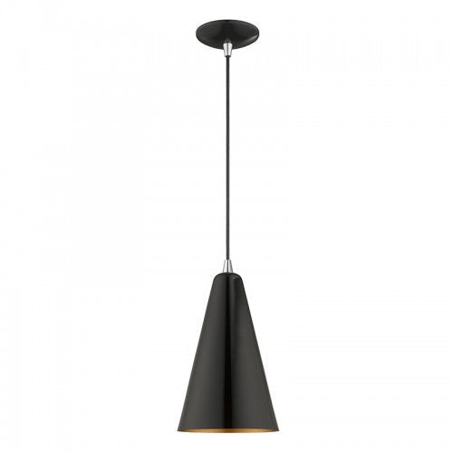 ##Antique Hardware## 1 Light Shiny Black Single Pendant
