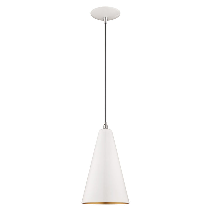 Antique Hardware 1 Light Shiny White Single Pendant Pendant