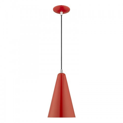##Antique Hardware## 1 Light Shiny Red Single Pendant