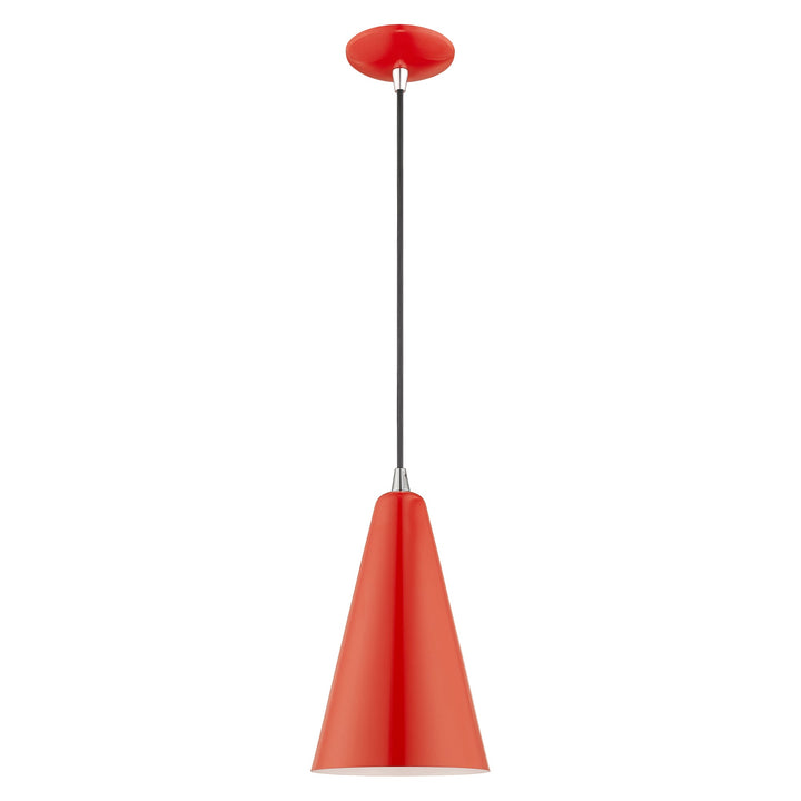 ##Antique Hardware## 1 Light Shiny Red Single Pendant