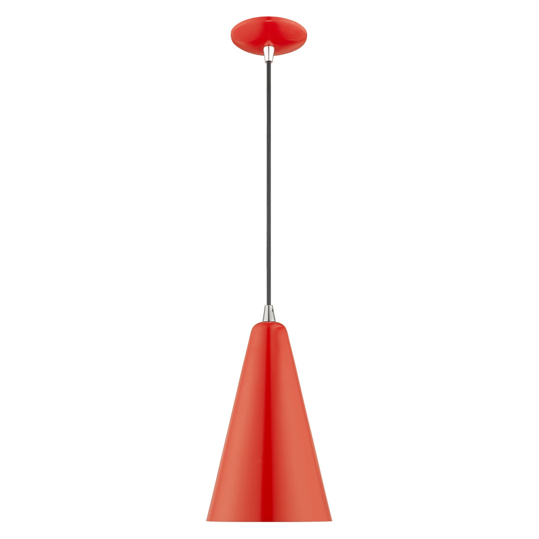 ##Antique Hardware## 1 Light Shiny Red Single Pendant