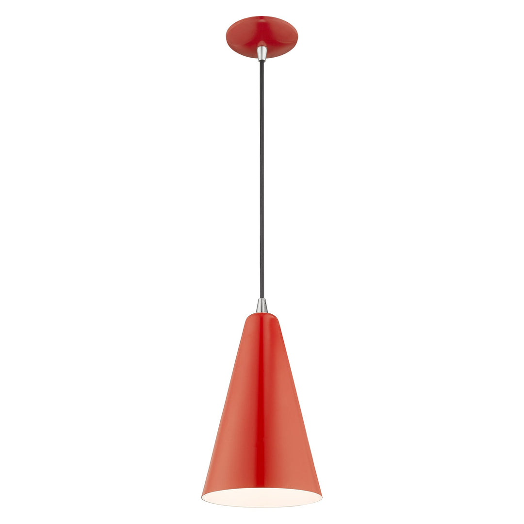 ##Antique Hardware## 1 Light Shiny Red Single Pendant