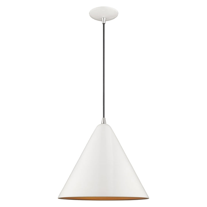 Antique Hardware 1 Light Shiny White Single Pendant Pendant