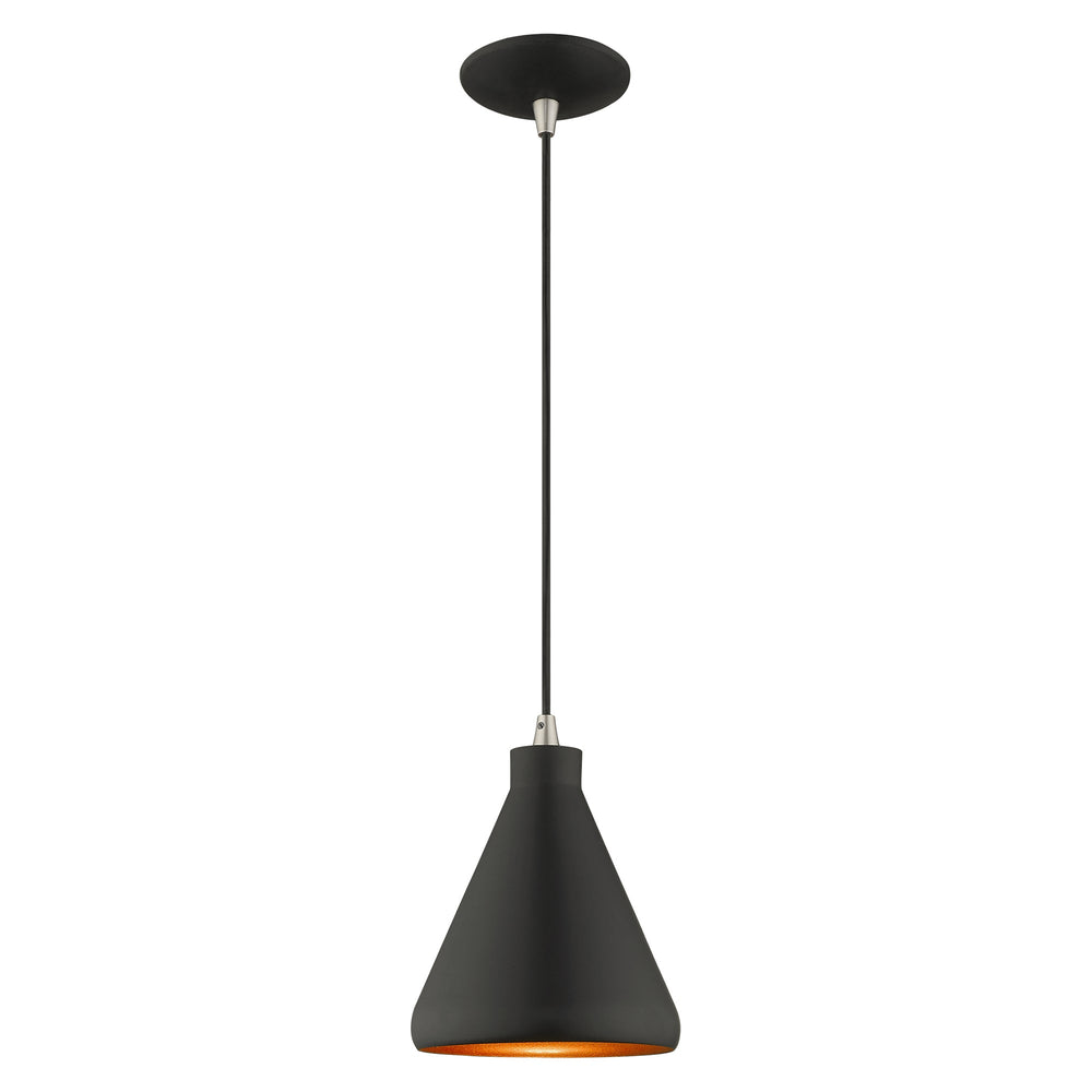 ##Antique Hardware## 1 Light Black Single Pendant
