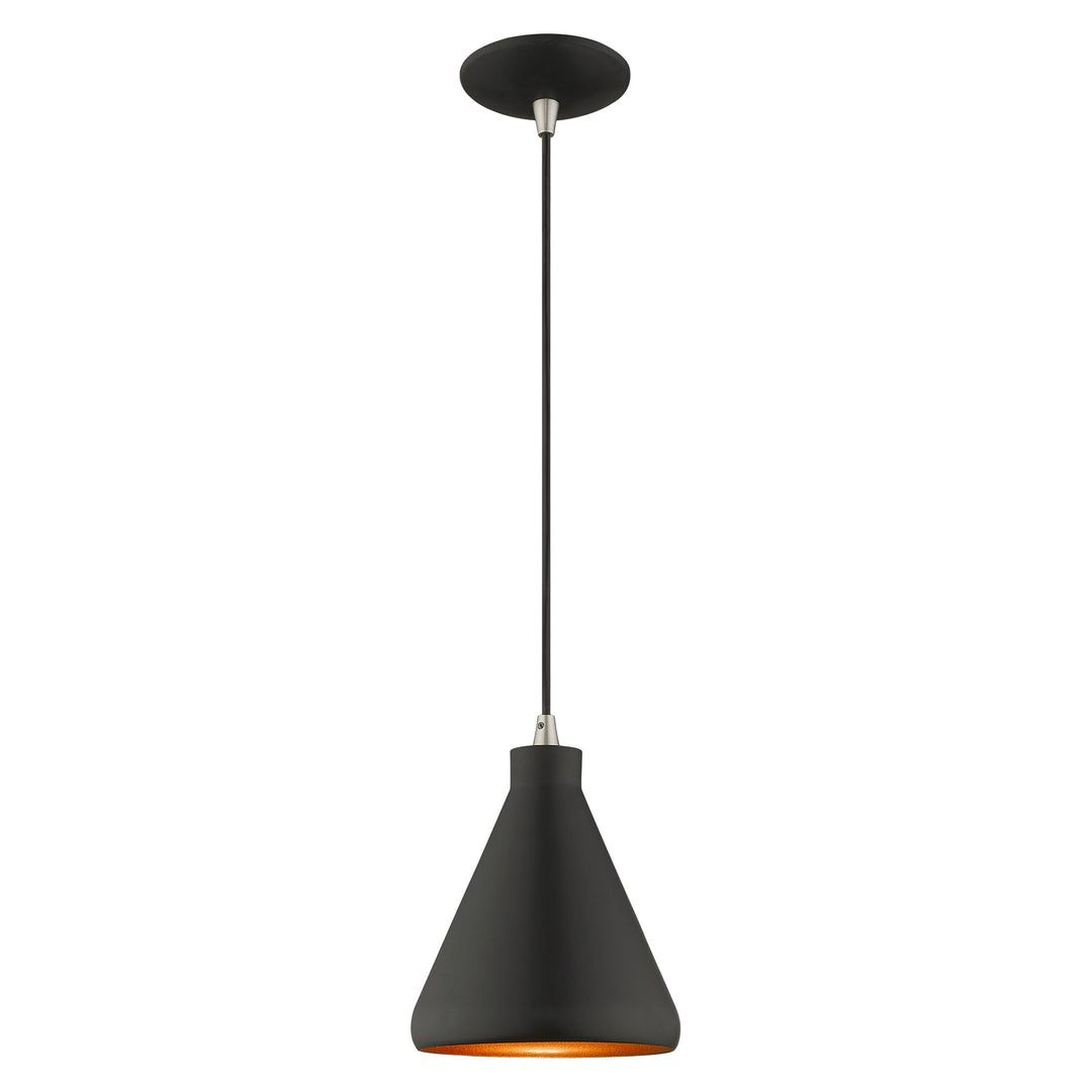 ##Antique Hardware## 1 Light Black Single Pendant