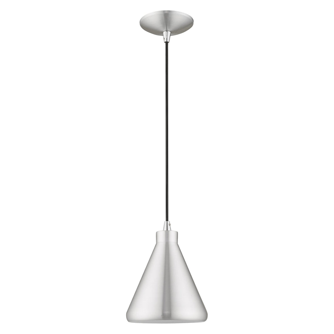 ##Antique Hardware## 1 Light Brushed Aluminum Single Pendant