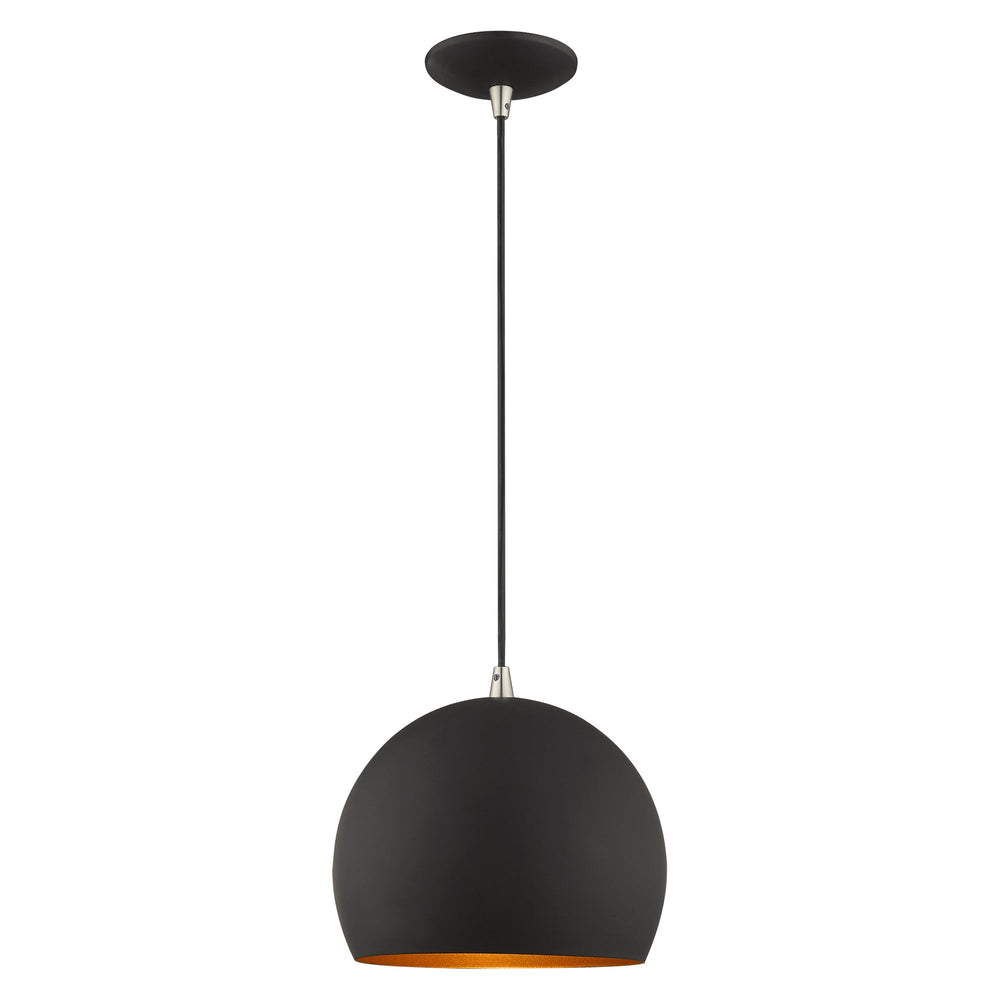 ##Antique Hardware## 1 Light Black Single Pendant