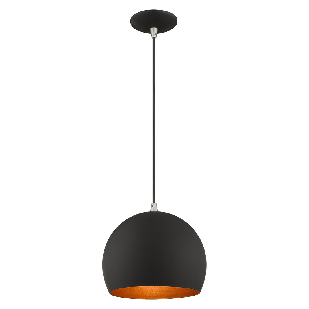 ##Antique Hardware## 1 Light Black Single Pendant