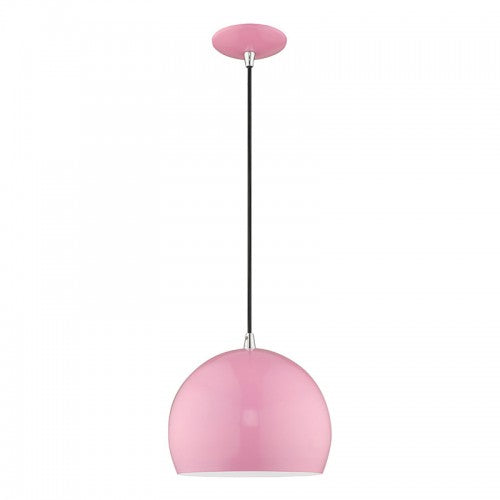 ##Antique Hardware## 1 Light Shiny Pink Single Pendant
